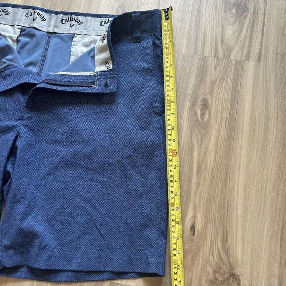 CALLAWAY Men’s Sz 40 Opti-Dri Active Waistband Pebbled Blue Golf Shorts Stretch - Picture 8 of 10